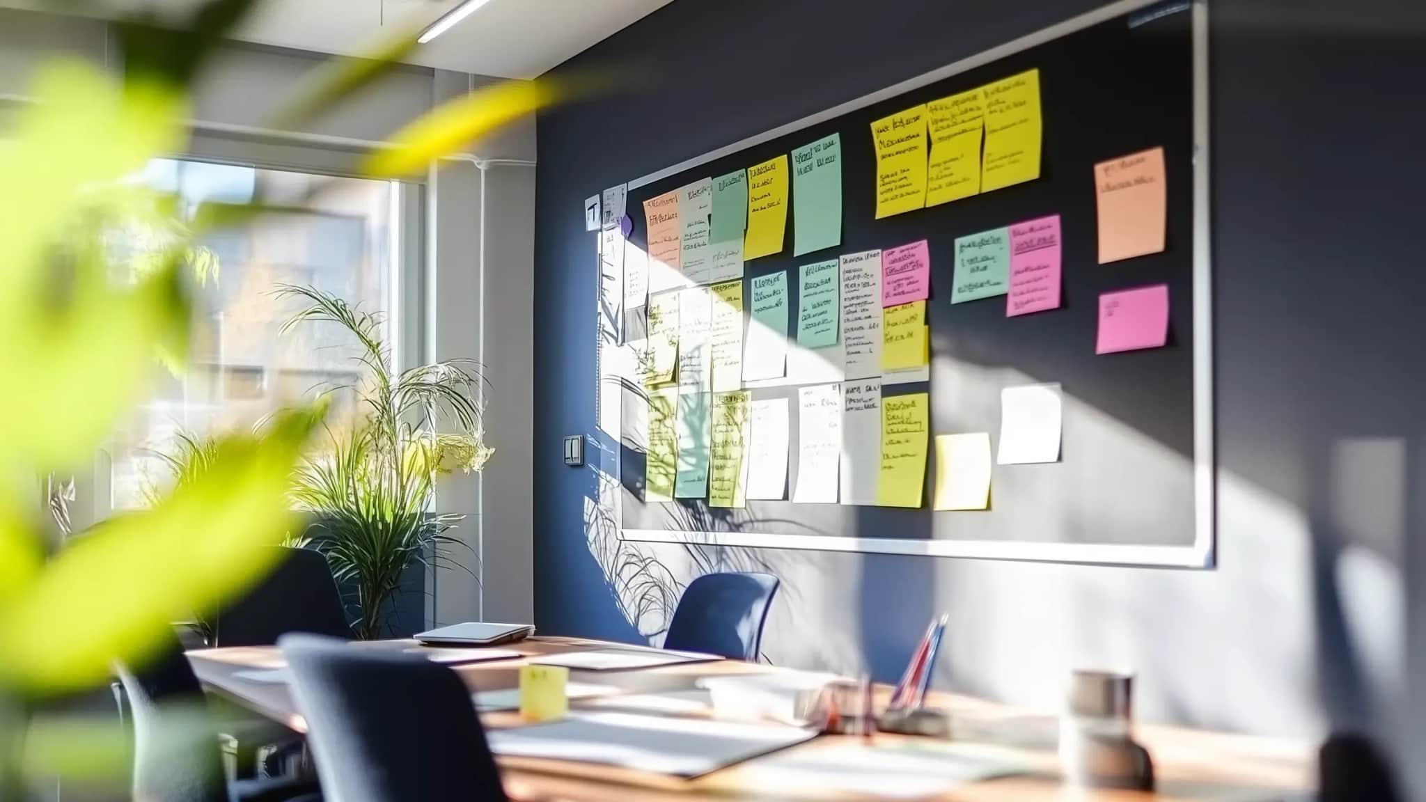 tablica w biurze pelna karteczek